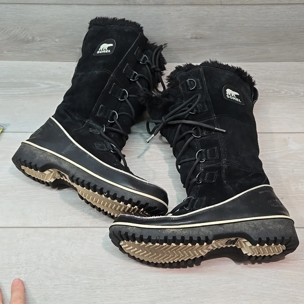 Sorel Women Tivoli High II Tall Duckboots Rubber Leather boots shoes sz 6